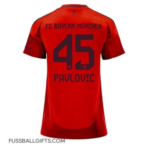 Bayern Munich Aleksandar Pavlovic #45 Fußballbekleidung Heimtrikot Damen 2024-25 Kurzarm